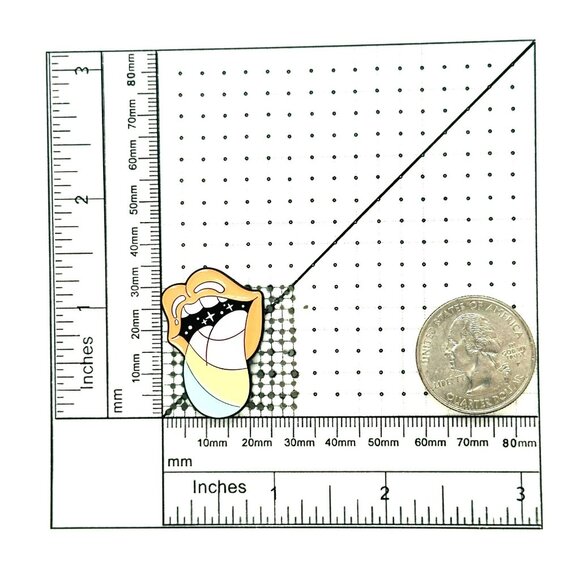 🤩Enamel Pin Pastel Lips & Stars Design - Rainbow tongue enamel Brooch 🤩 - Picture 6 of 6